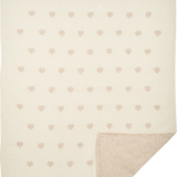 Baby Girl - Mila 100% Cashmere Reversible Heart Intarsia Blanket