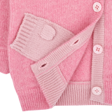 Baby Girl - Paola 100% Cashmere Cardigan Hoodie with Mitten Style Pockets