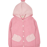 Girl - Paola 100% Cashmere Cardigan Hoodie with Mitten Pockets