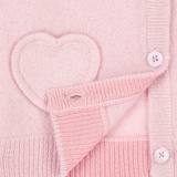 Baby Girl - Sweetheart Cashmere Cardigan with Heart Pockets in 100% Mongolian Cashmere