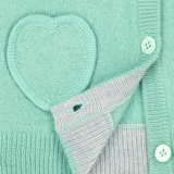 Baby Girl - Sweetheart Cashmere Cardigan with Heart Pockets in 100% Mongolian Cashmere