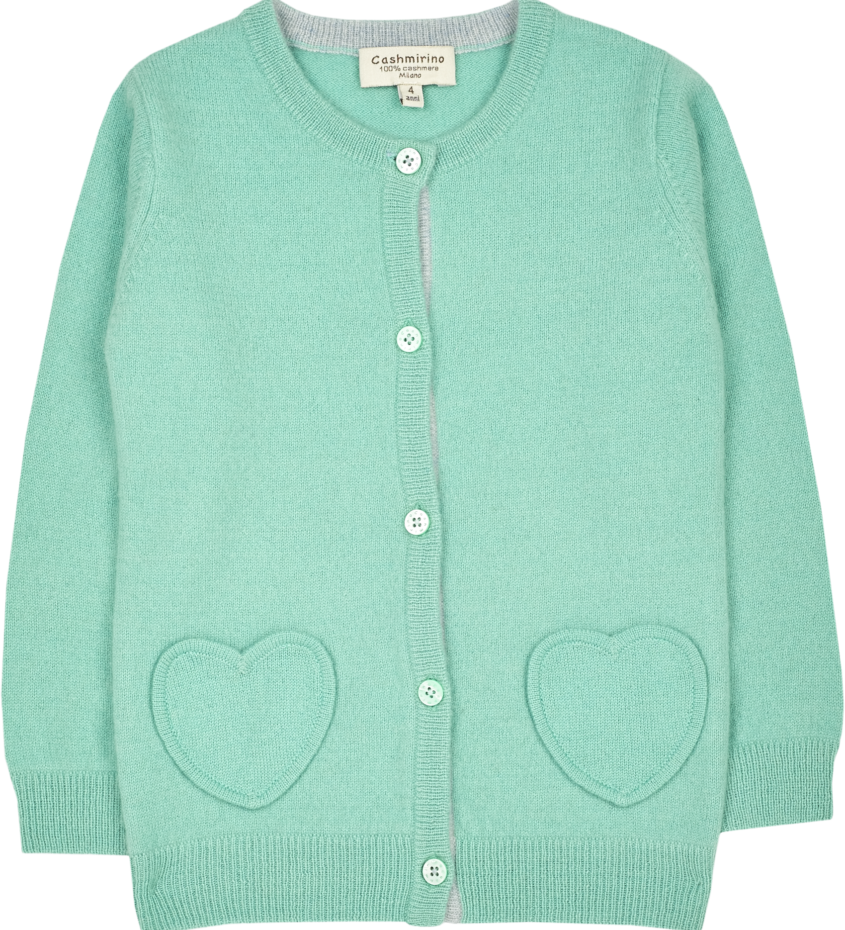 Girl - Sweetheart Cashmere cardigan with Heart Pockets