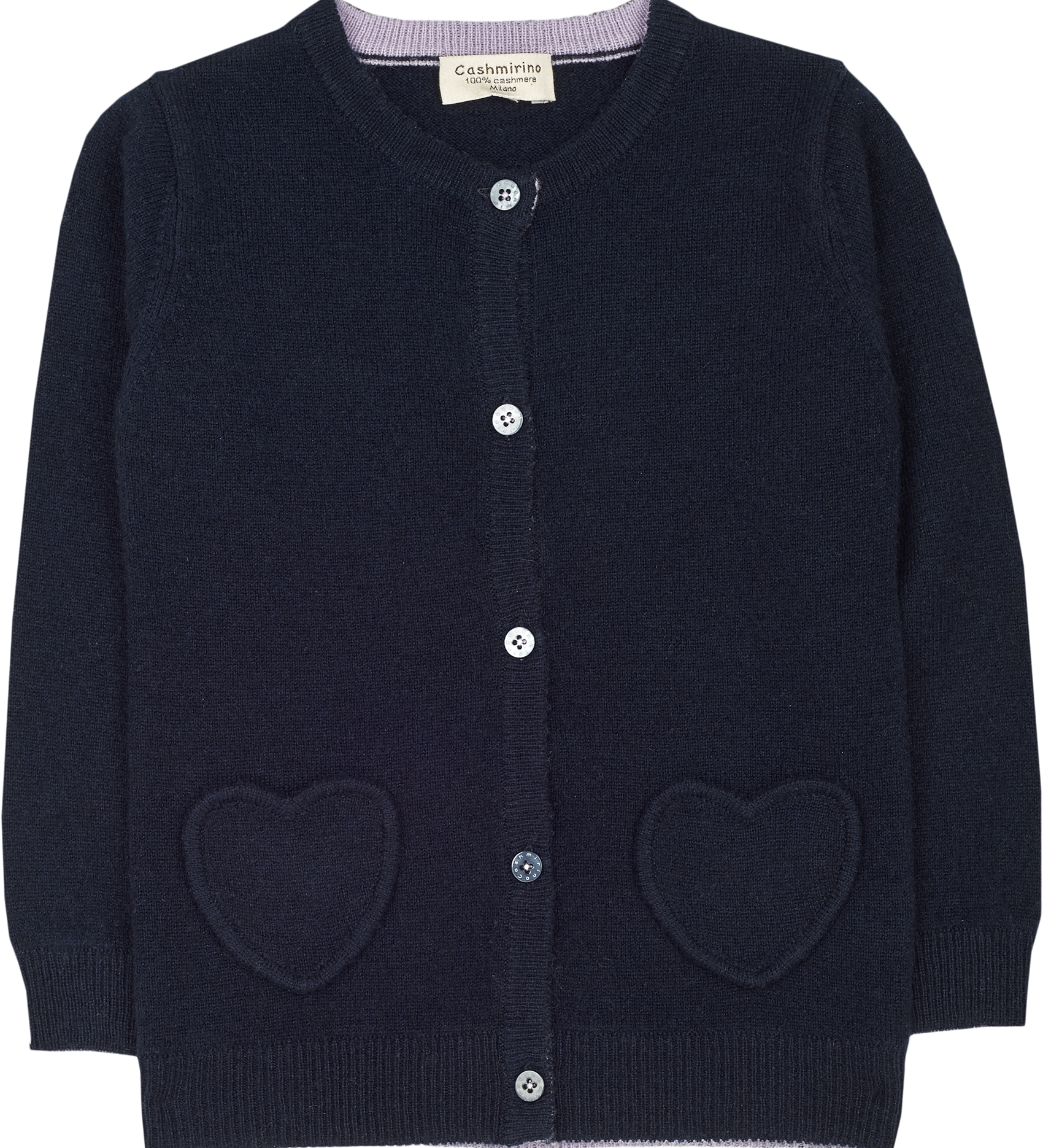 Girl - Sweetheart Cashmere cardigan with Heart Pockets