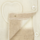 Baby Girl - Sweetheart Cashmere Cardigan with Heart Pockets in 100% Mongolian Cashmere