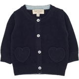 Baby Girl - Sweetheart Cashmere Cardigan with Heart Pockets in 100% Mongolian Cashmere