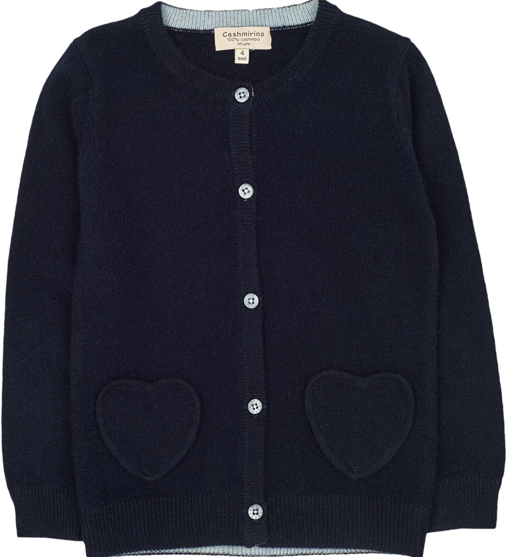 Girl - Sweetheart Cashmere cardigan with Heart Pockets