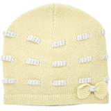 Baby Girl - 100% Cashmere Hat with Contrasting In And Out Detail and Bow