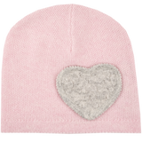 Girl - Maya Linen Stitch Cashmere Hat with Heart Patch