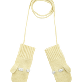 Baby Girl - 100% Cashmere Mittens With Contrasting In And Out Detail And Bow
