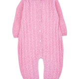 Baby Girl - Drew 100% Cashmere Romper With Cable Knit Panel