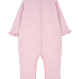 Baby Girl - Eda 100% Cashmere Romper with Honeycomb Stitch