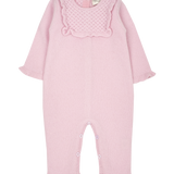 Baby Girl - Eda 100% Cashmere Romper with Honeycomb Stitch