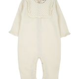 Baby Girl - Eda 100% Cashmere Romper with Honeycomb Stitch