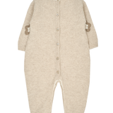 Baby Girl - Jerez Cashmere Romper with Contrasting Flower Collar