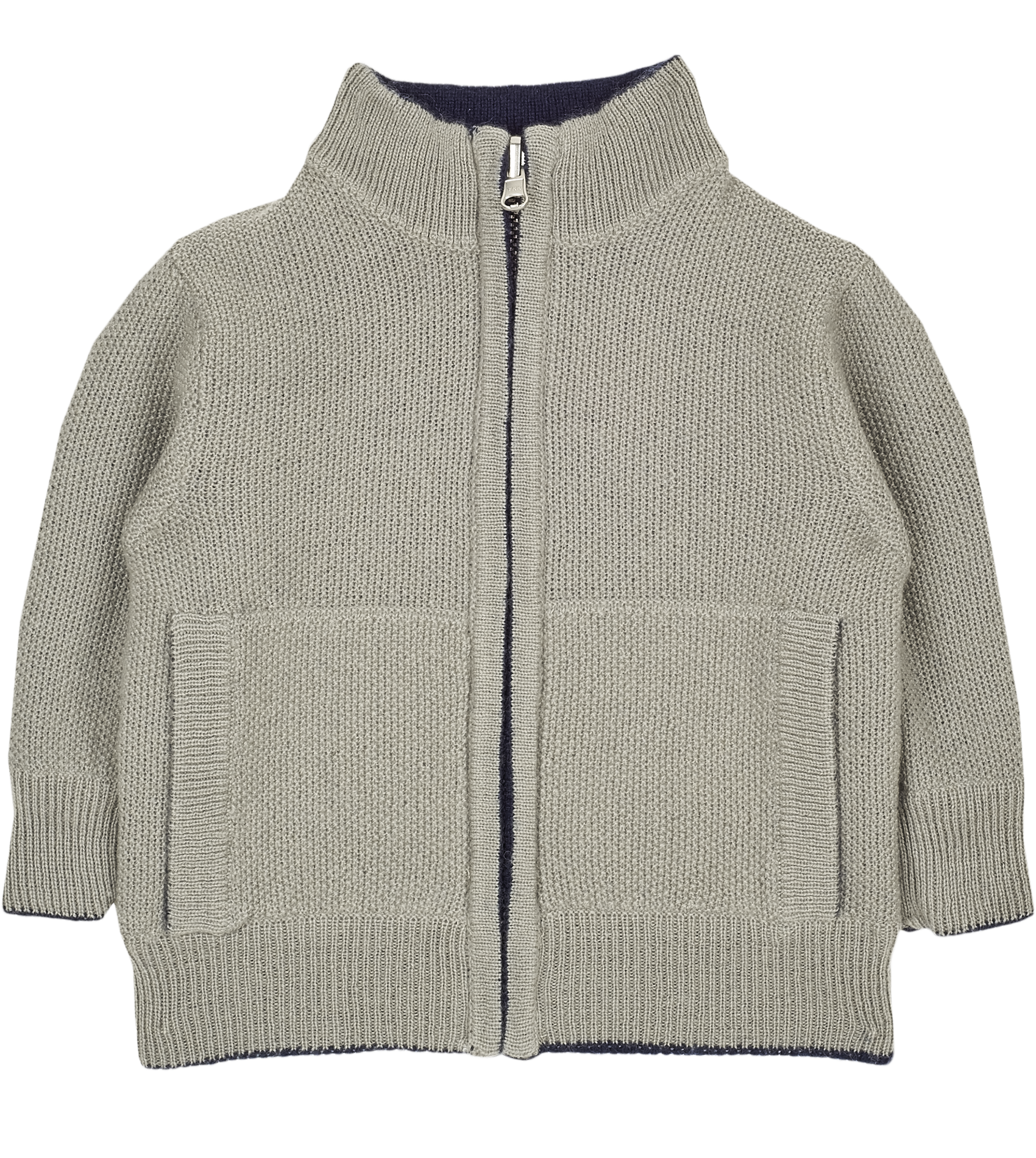 Baby Boy - Malaga 100% Cashmere Reversible High Neck Cardigan