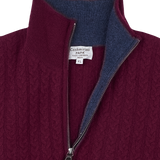 Men - 100% Premium Cashmere High Neck Cable Knit Jumper