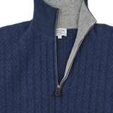 Men - 100% Premium Cashmere High Neck Cable Knit Jumper