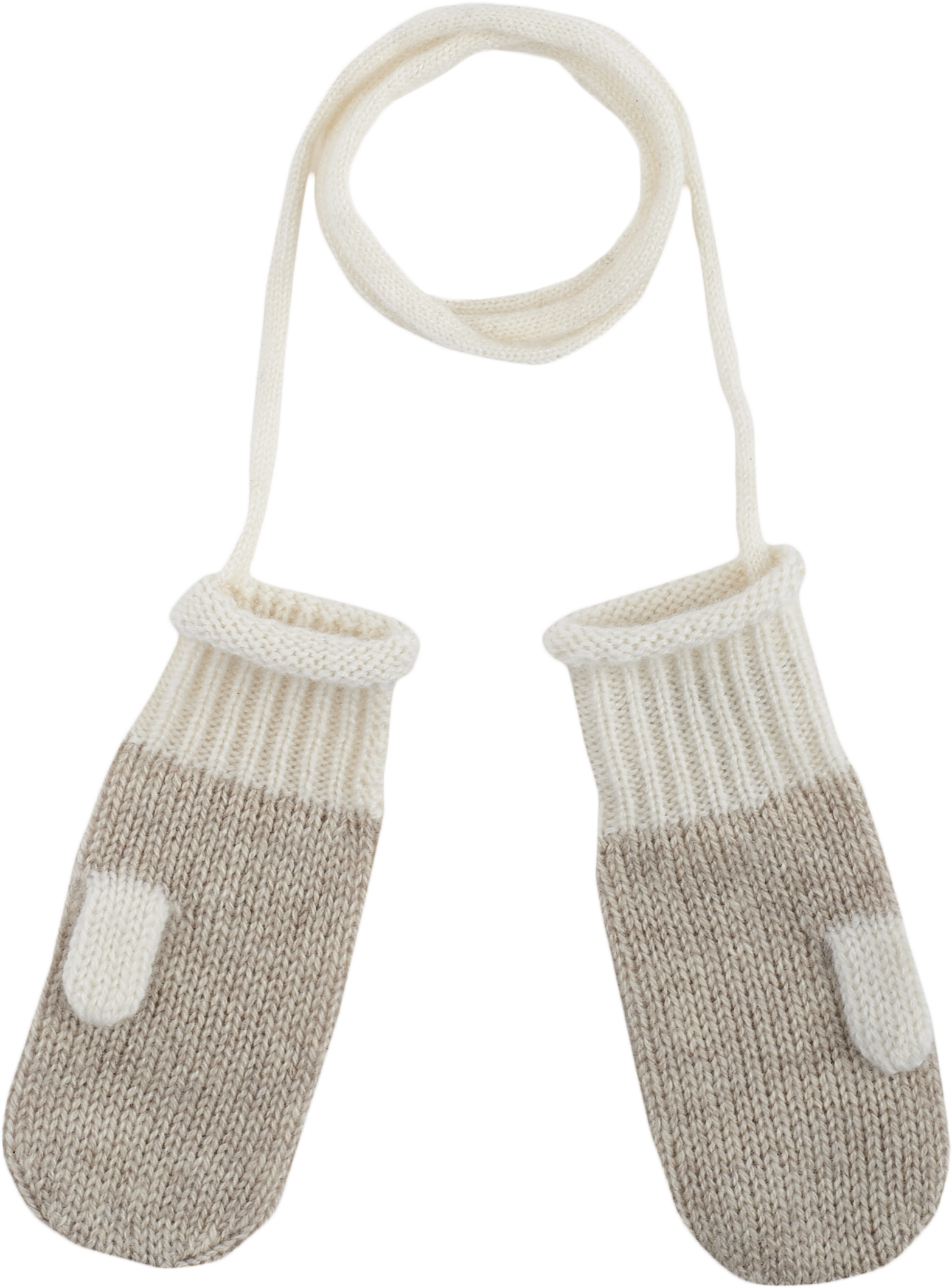 Baby Boy - 100% Cashmere Knitted Mittens With String