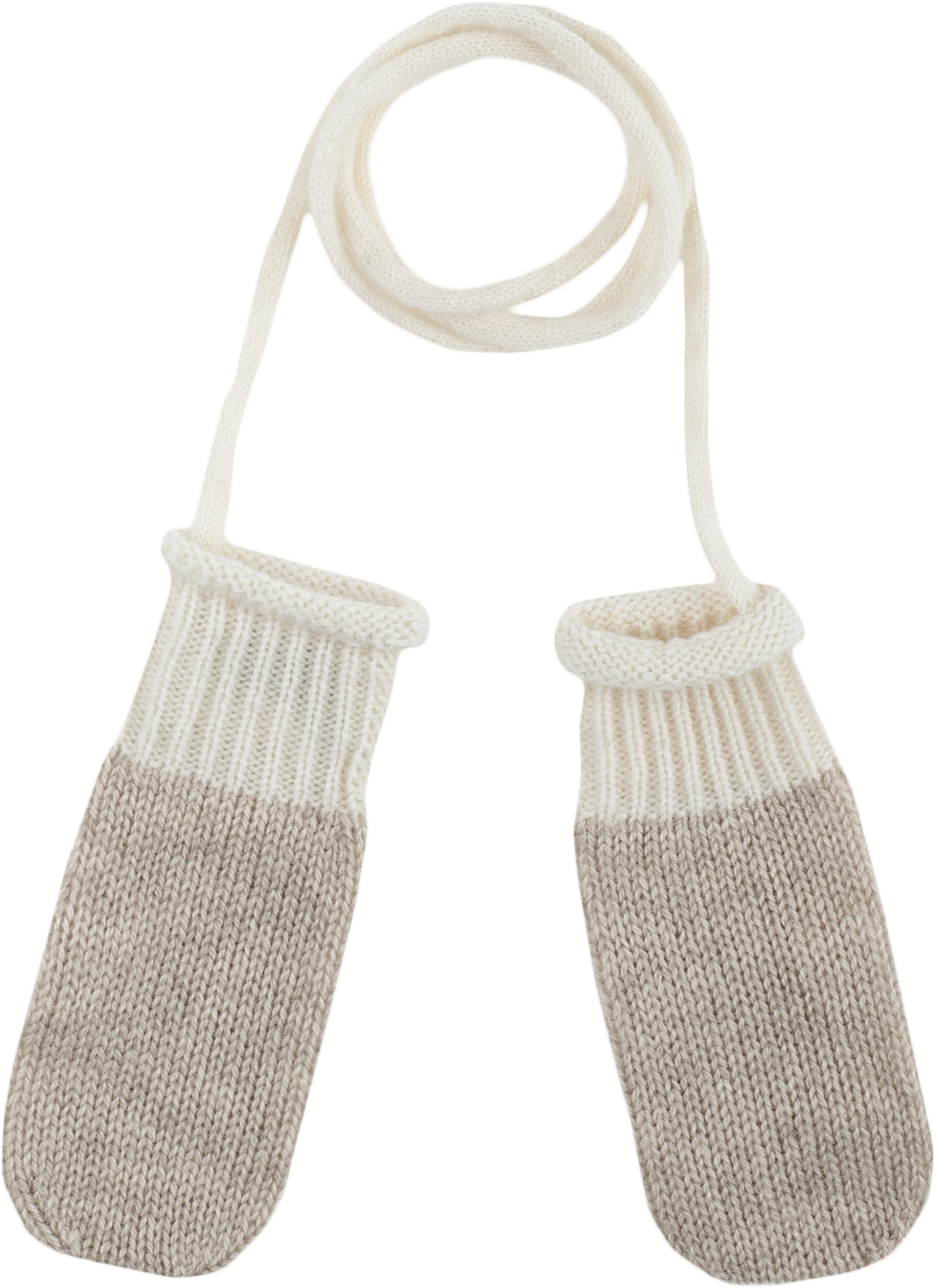 Baby Boy - 100% Cashmere Knitted Mittens With String
