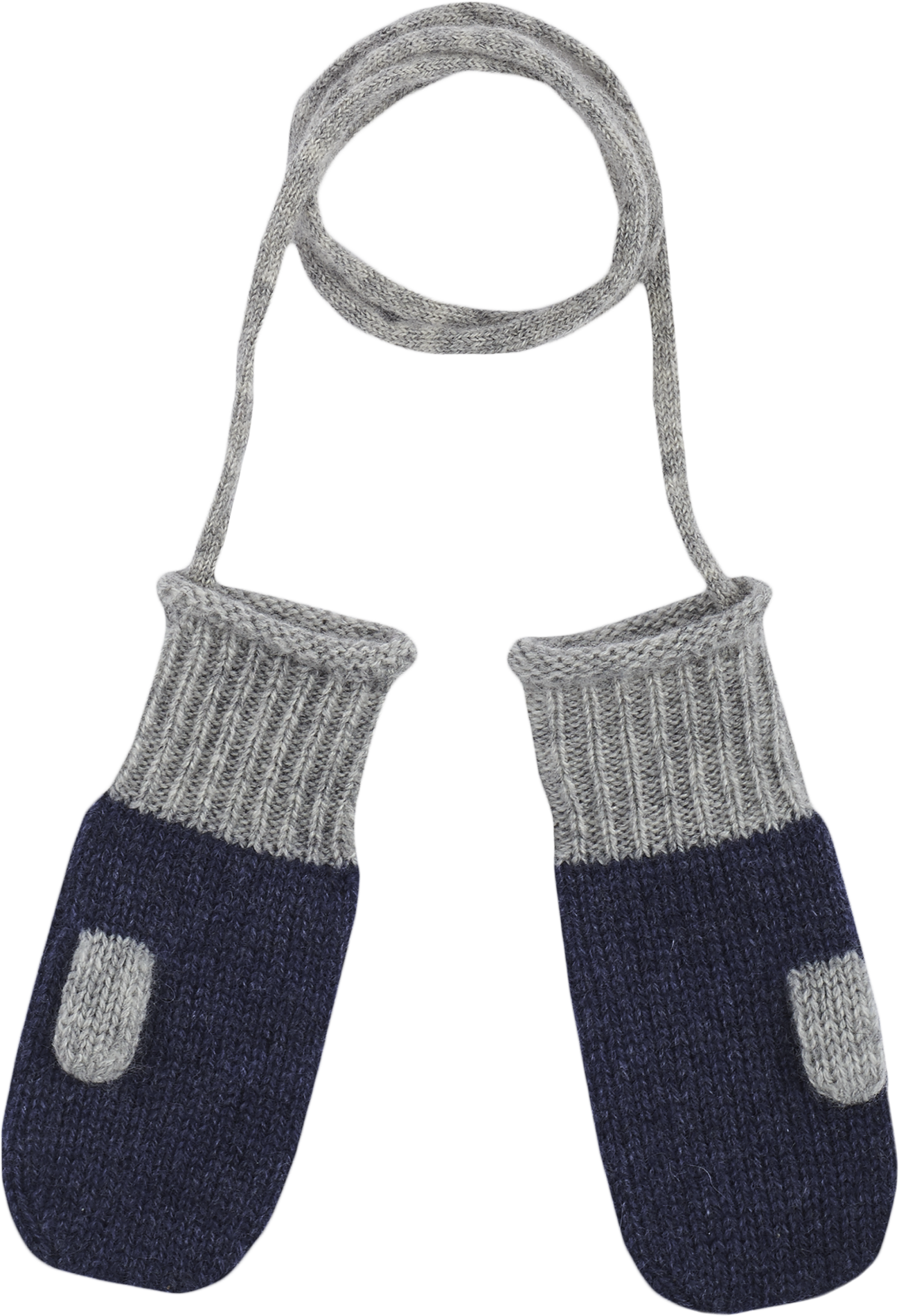 Baby Boy - 100% Cashmere Knitted Mittens With String