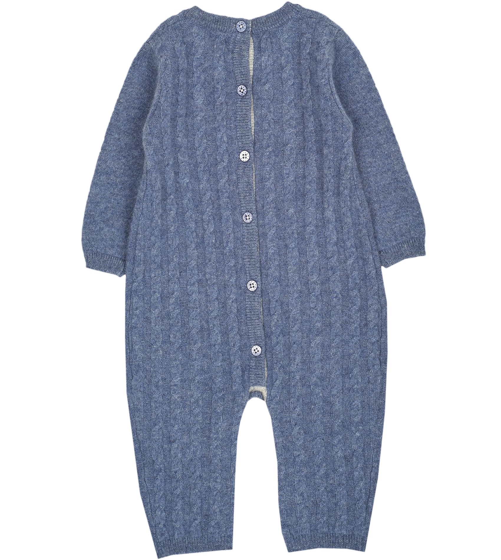Baby Boy - Drew 100% Cashmere Romper with Cable knit Panel