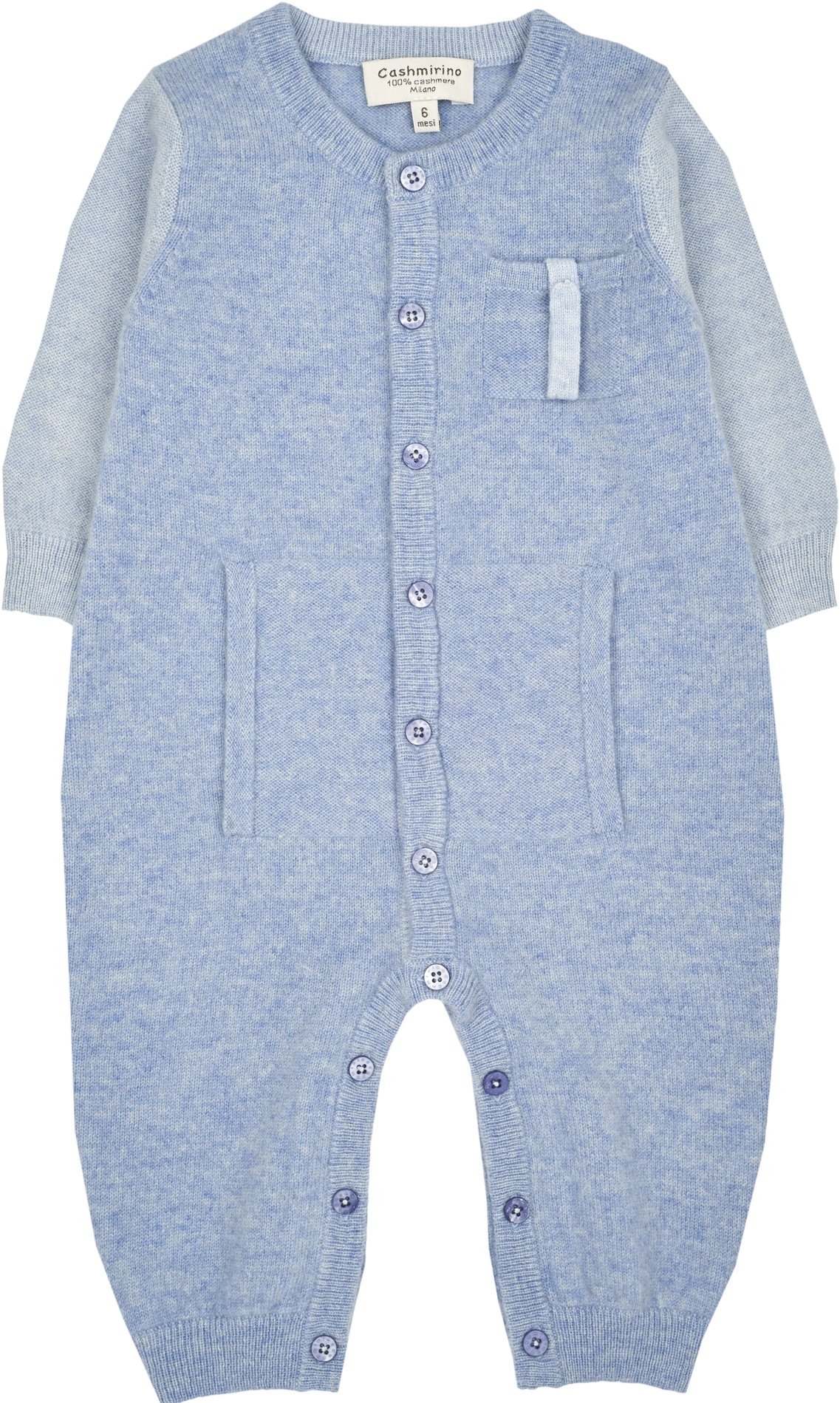 Baby Boy - Alberto 100% Cashmere Romper With Pacifier Pocket