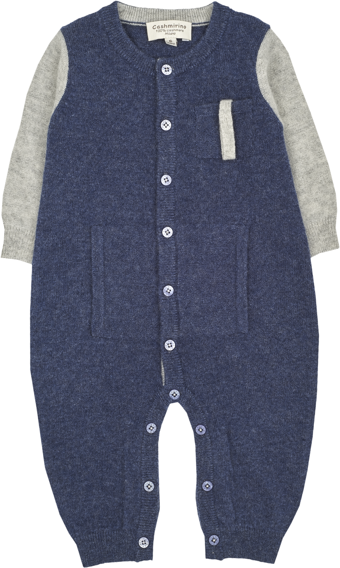 Baby Boy - Alberto 100% Cashmere Romper With Pacifier Pocket