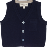 Baby Boy - Benjamin 100% Cashmere V-Neck Sleeveless Cardigan With Pocket