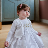 Baby Girl - Giselle Cotton Shrug with Crochet & Scalloped Details