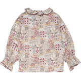 Girl - Callie 100% Cotton Blouse With Pleats and Ruffle Collar