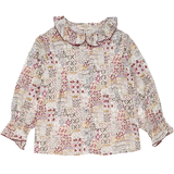 Girl - Callie 100% Cotton Blouse With Pleats and Ruffle Collar