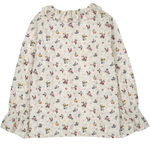 Girl - Callie 100% Cotton Blouse With Pleats and Ruffle Collar