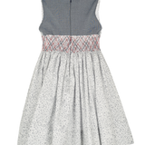 Baby Girl - Cristina 100% Cotton Hand Embroidered Smocked Knee Length Dress
