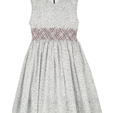 Baby Girl - Cristina 100% Cotton Hand Embroidered Smocked Knee Length Dress