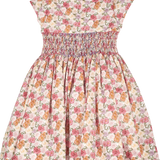 Girl - Susanna Hand Embroidered 100% Cotton Smocked Dress in Blooms Print