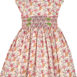 Girl - Susanna Hand Embroidered 100% Cotton Smocked Dress in Blooms Print