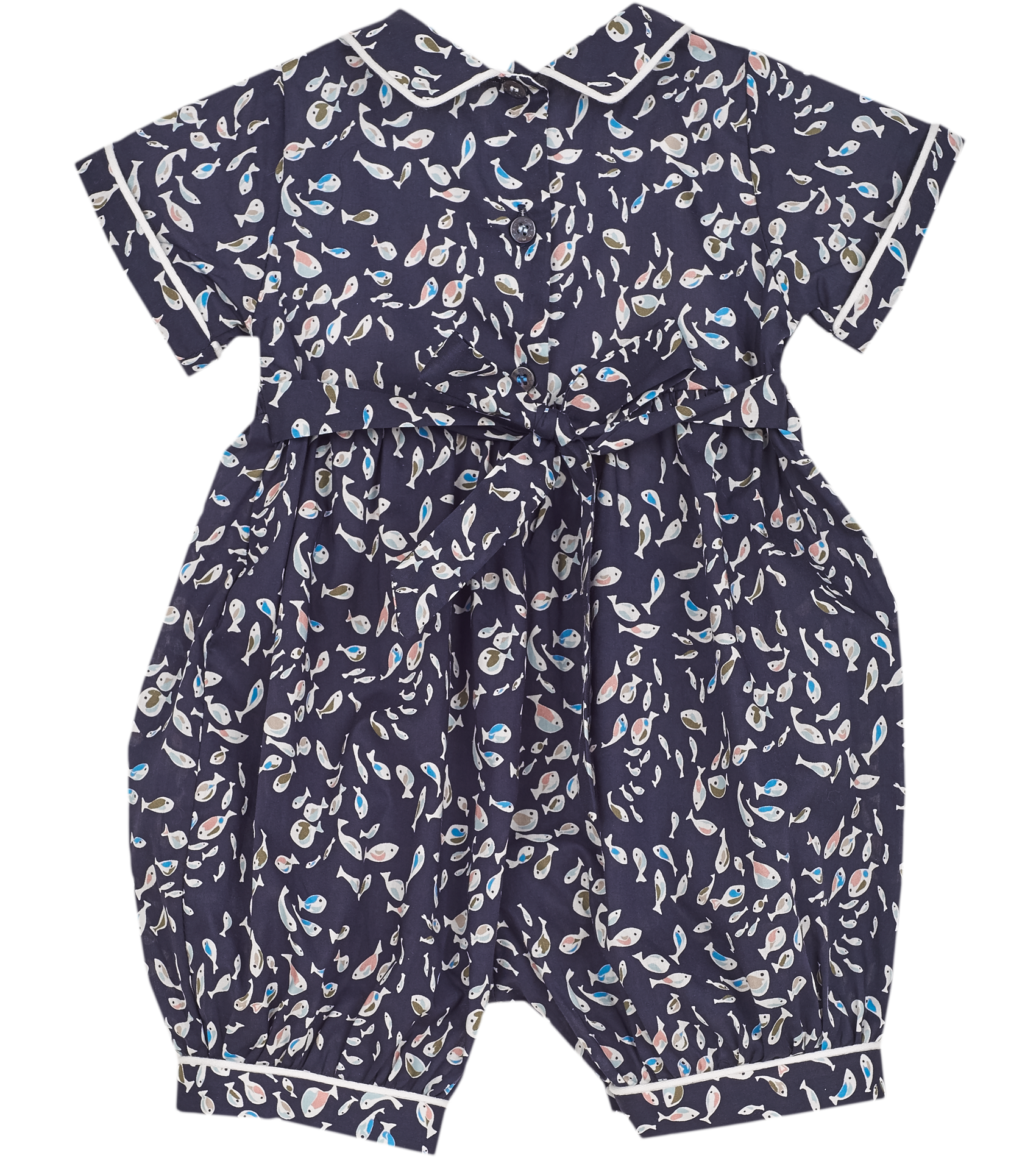 Baby Boy - Federico 100% Cotton Smocked Romper