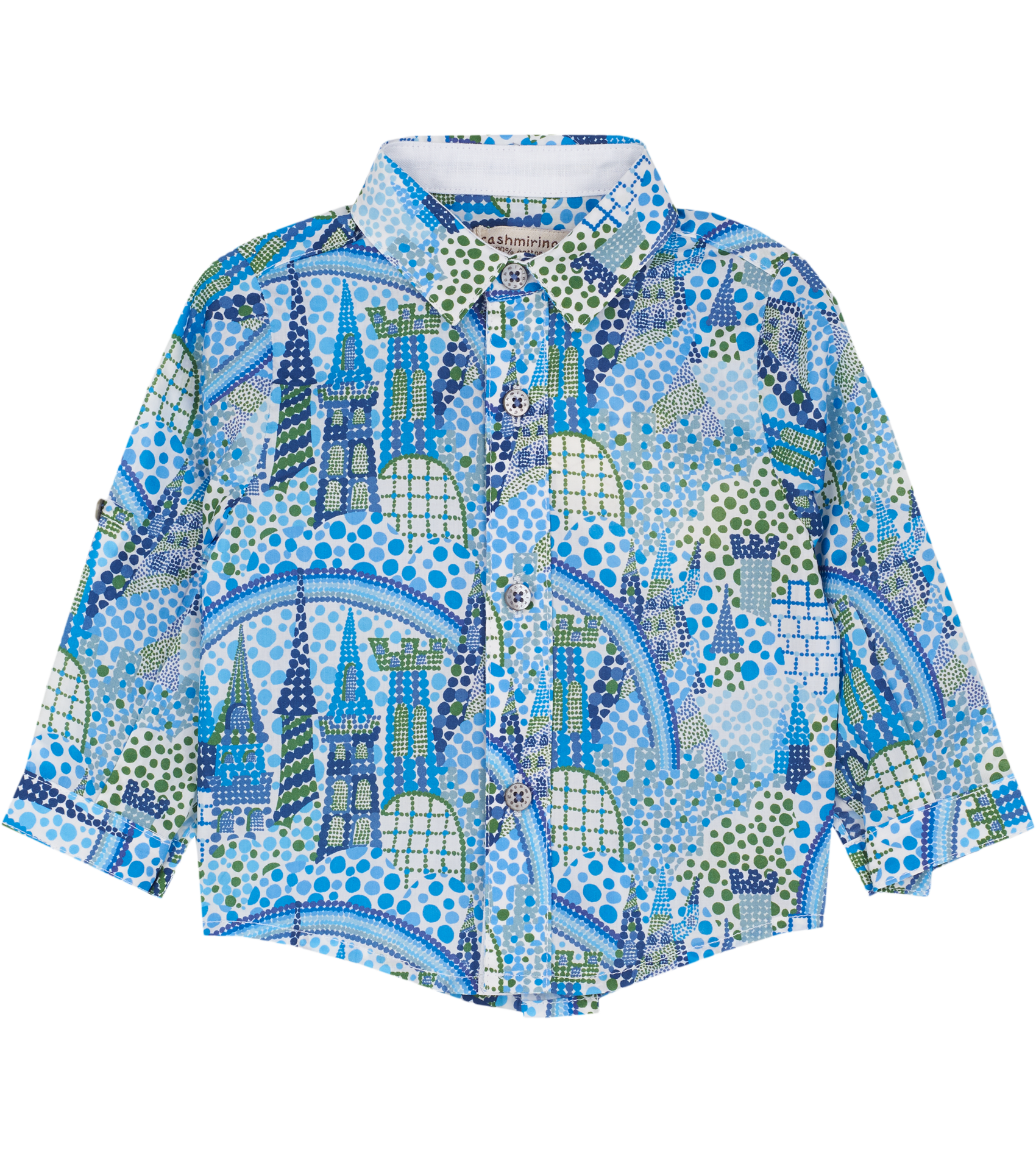 Baby Boy - Oliver 100% Cotton Classic Collar Shirt With Playtime Prints