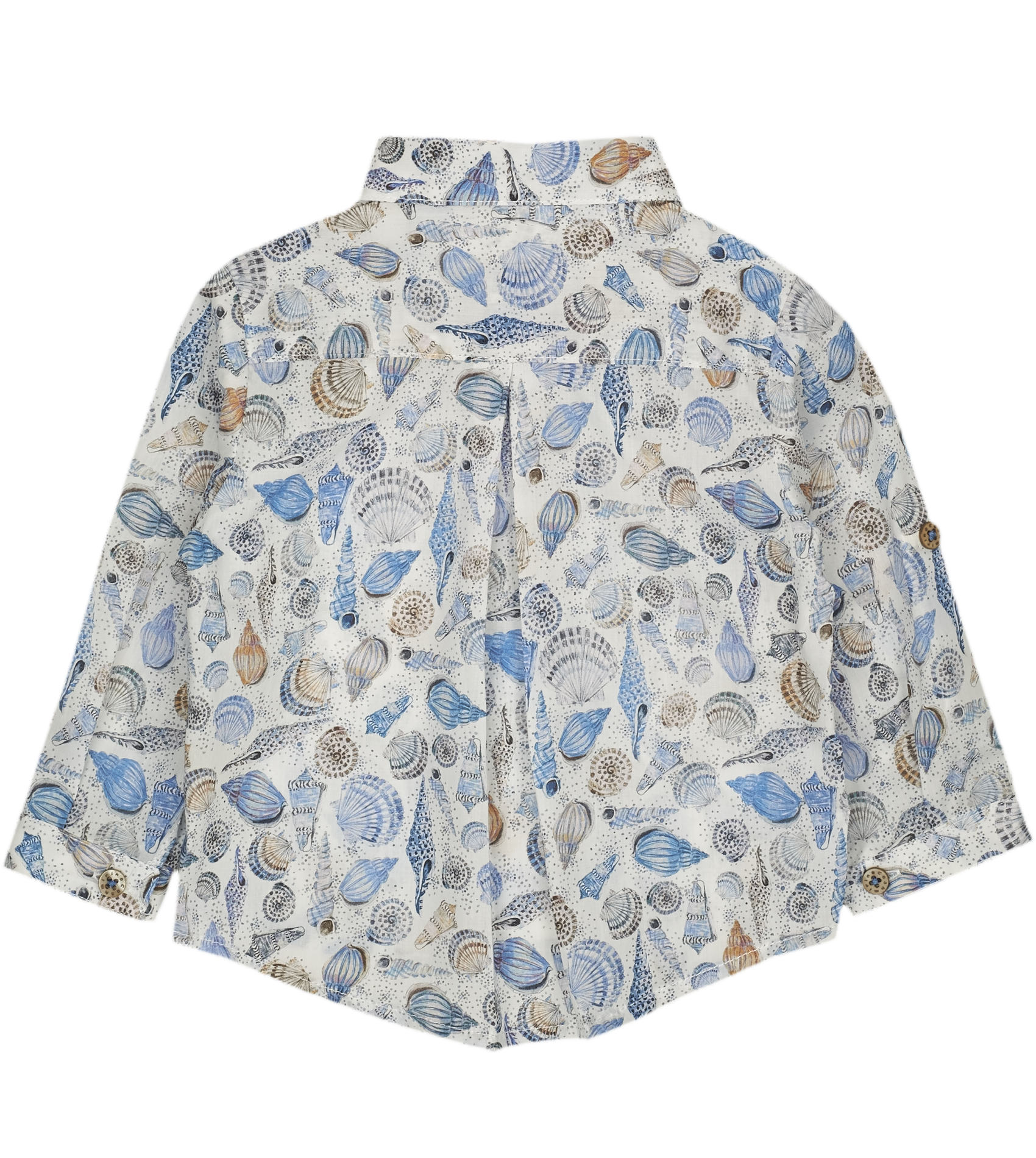 Baby Boy - Oliver 100% Cotton Classic Collar Shirt With Sea Prints