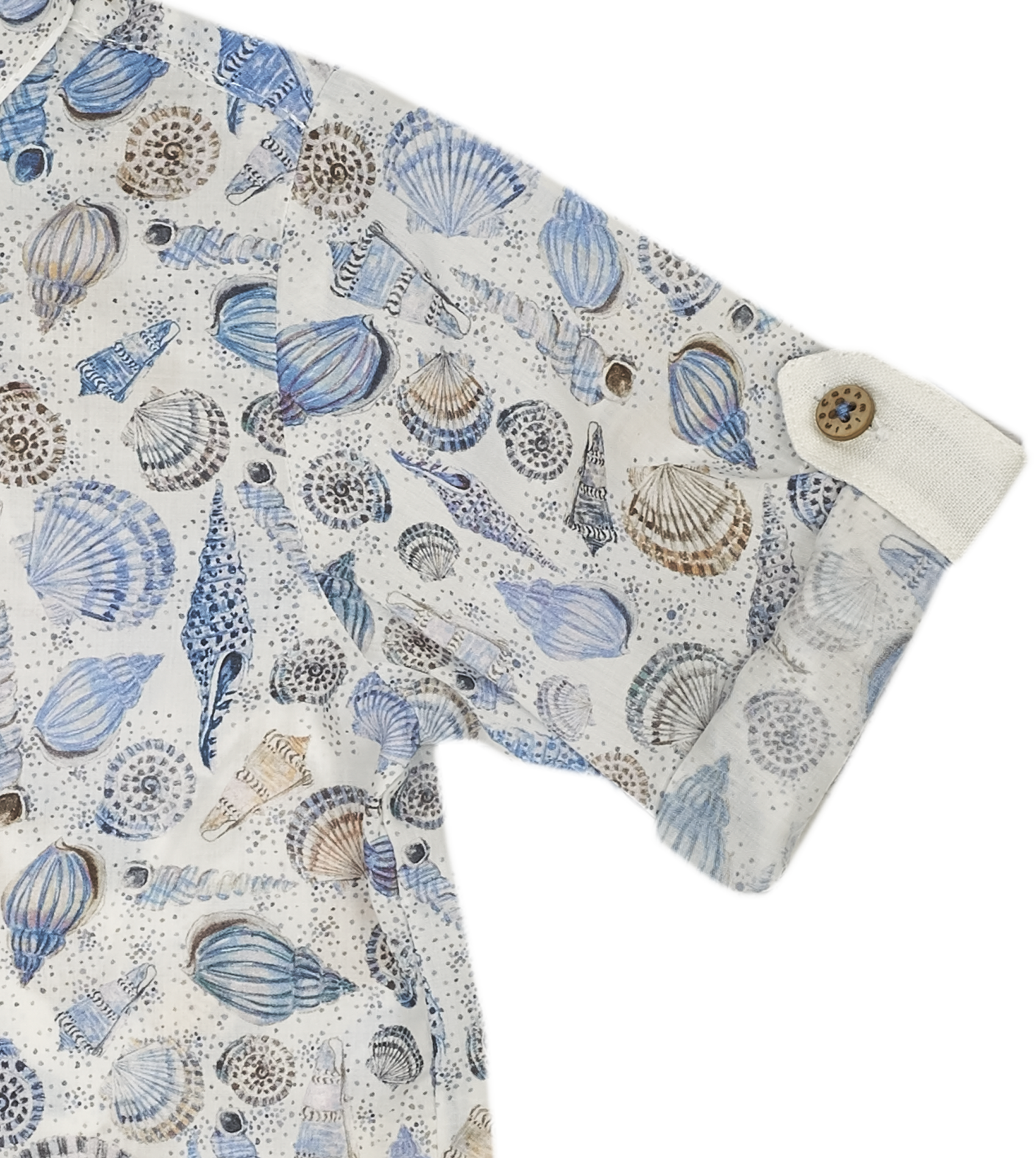 Baby Boy - Oliver 100% Cotton Classic Collar Shirt With Sea Prints
