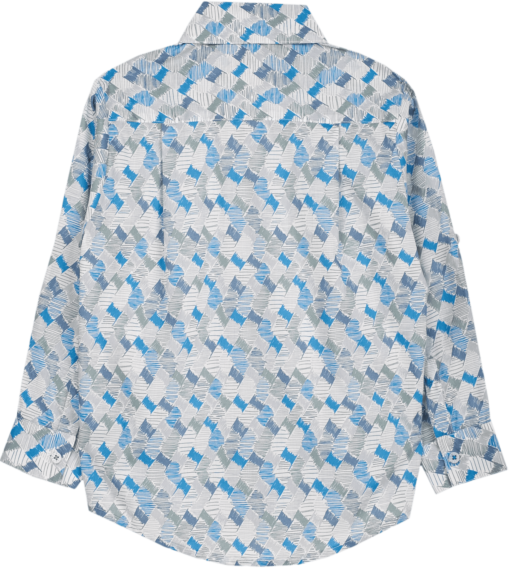 Boy - Oliver 100% Cotton Classic Shirt with Geometrical Pattern