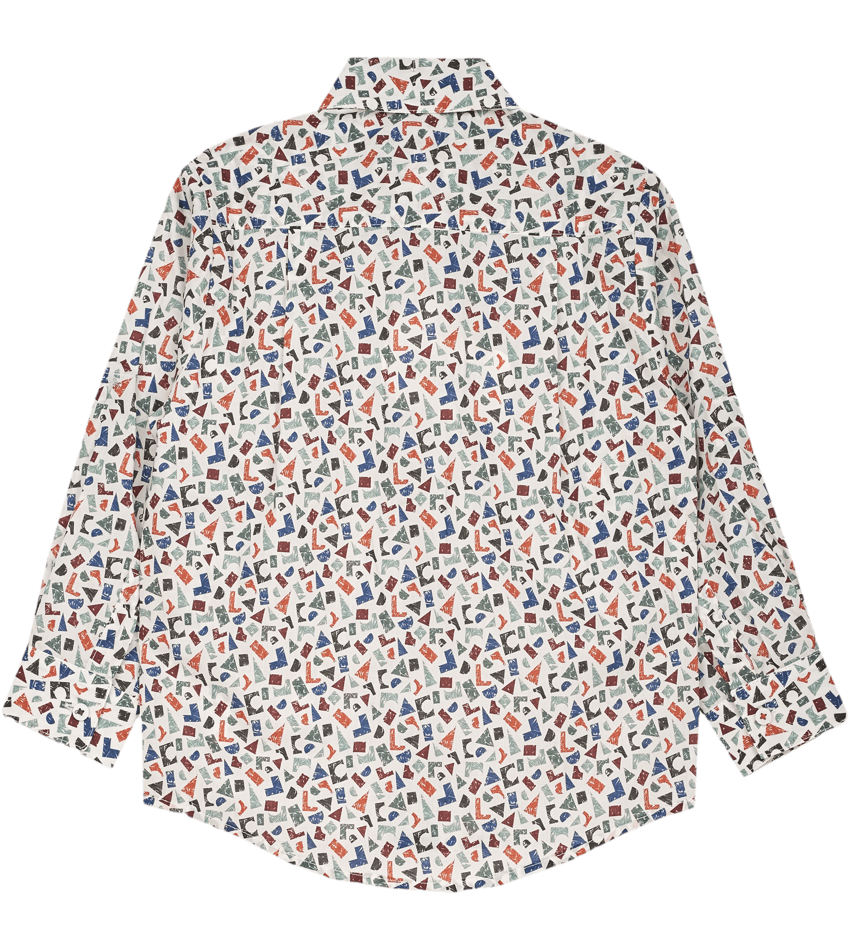 Boy - Oliver 100% Cotton Classic Shirt with Geometrical Pattern