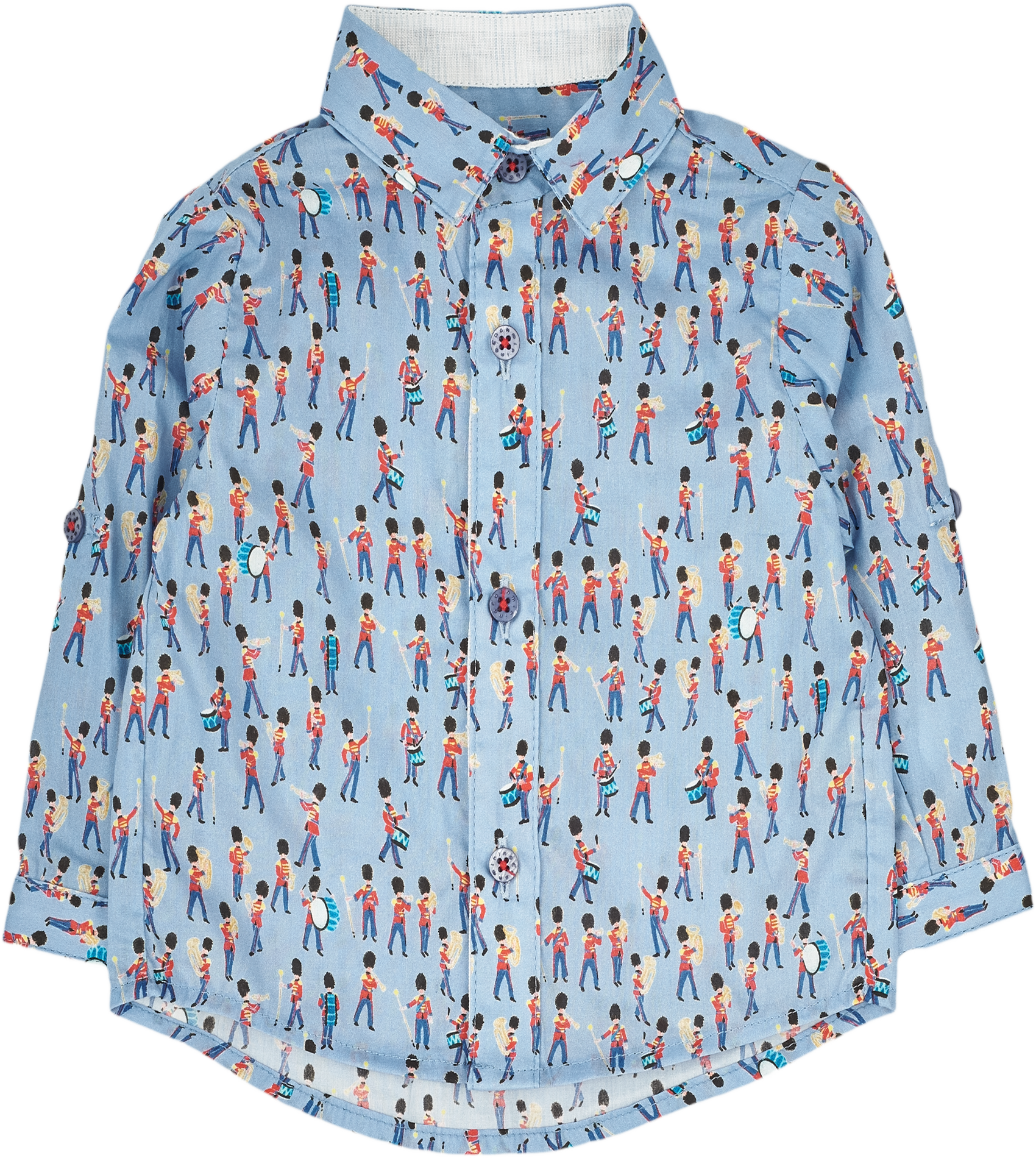Baby Boy - Oliver 100% Cotton Classic Collar Shirt With Playtime Prints