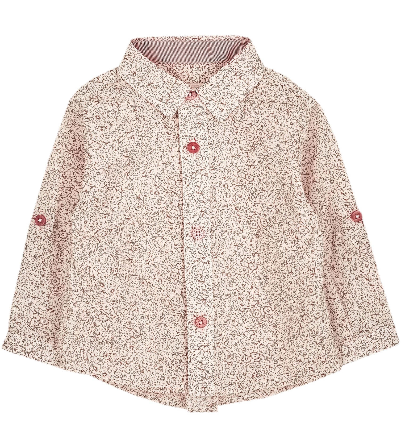 Baby Boy - Oliver 100% Cotton Classic Collar Shirt With Floral Prints