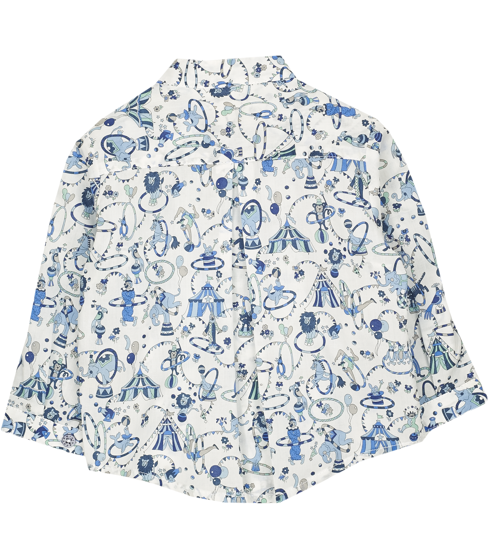 Baby Boy - Bruno 100% Cotton Grandad Shirt With Roll-Up Sleeves