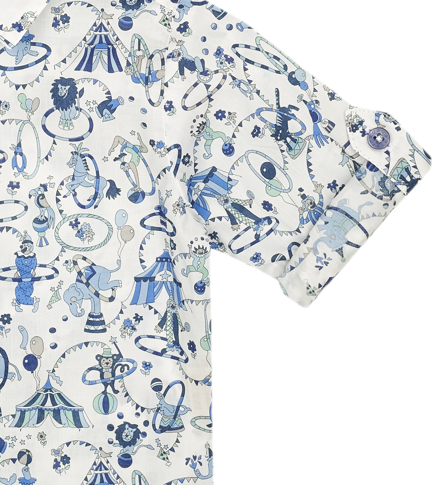 Baby Boy - Bruno 100% Cotton Grandad Shirt With Roll-Up Sleeves