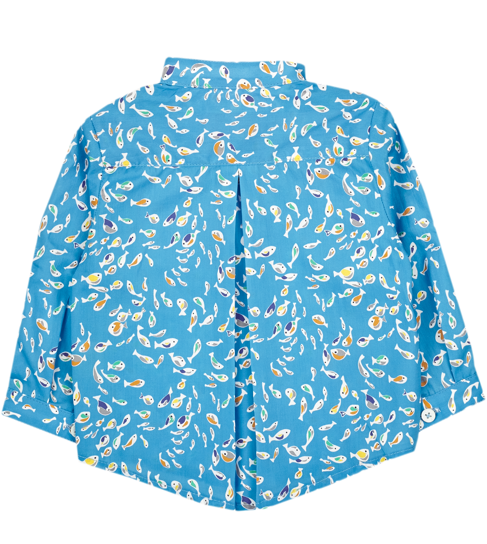 Baby Boy - Mika 100% Cotton Grandad Collar Shirt With Internal Contrast