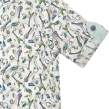 Baby Boy - Mika 100% Cotton Grandad Collar Shirt With Internal Contrast
