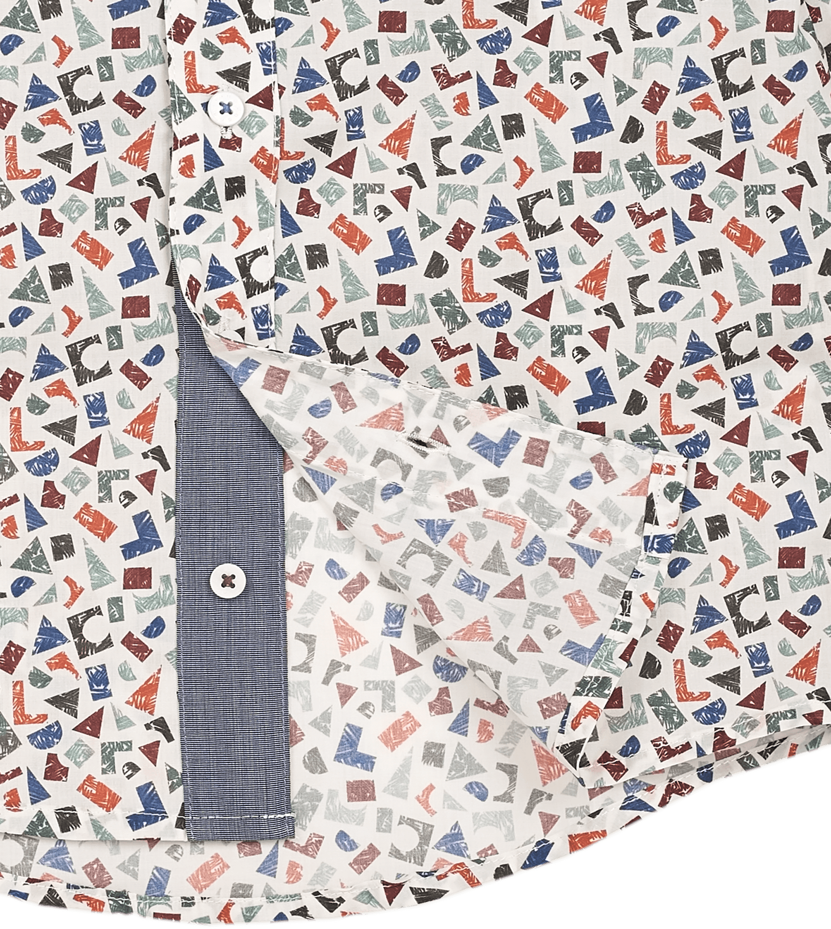 Boy - Oliver 100% Cotton Classic Shirt with Geometrical Pattern