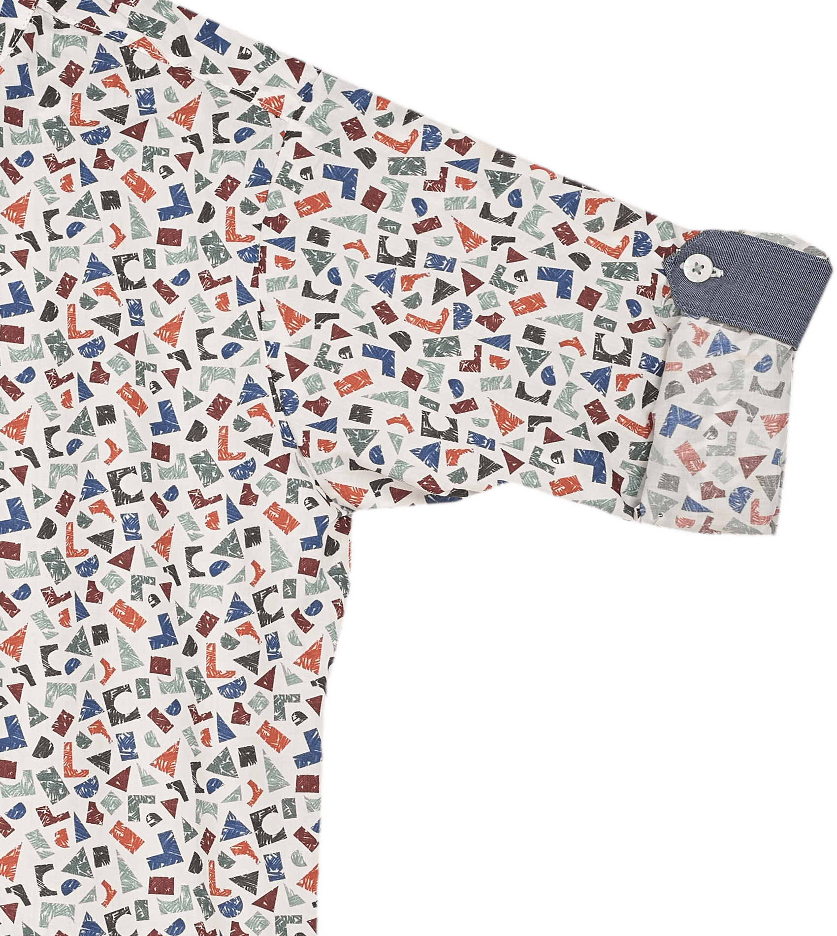 Boy - Oliver 100% Cotton Classic Shirt with Geometrical Pattern